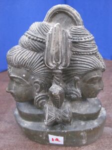 Shiva Parvati Statue Antique Old Rare Hand Carved Stone Collectible Religious