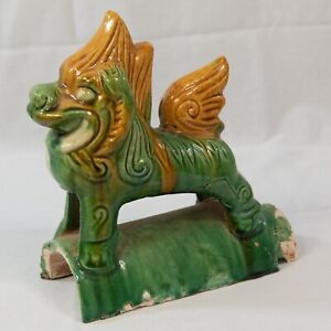 Antique Ceramic Glazed Chinese Foo Dog Roof Tile Mbp 