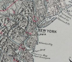Vintage 1911 Topographical United States Map 23 X15 Old Antique Original Usa
