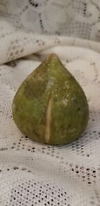 Antique Alabaster Marble Stone Fruit Green Fig 3 5 8 Tall