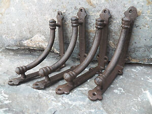 Set Of 4 Cast Iron Shelf Brackets New Hanger Rustic 5 5 X 5 5 Tubular