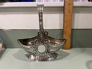 C 1880 Austrian Hungarian Silver Sugar Bowl Brides Basket 7 5 Oz 800