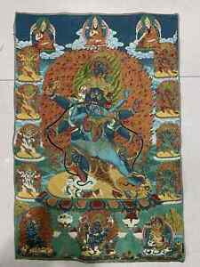 36 Tibet Tibetan Cloth Silk Mahakala Wrathful Deity Buddha Tangka Thangka Mural