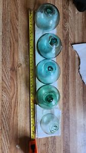 Japanese Glass Fishing Floats Lot Of 5 4 3 1 2 25 Authentic