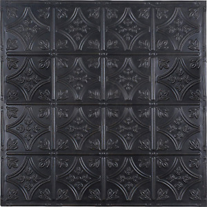 Tin Wall Tiles 24x24 Nail Up Stair Risers Metal Ceiling Tiles 5 Pack Black 