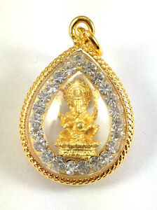 Ganesh Elephant Hindu God Thai Amulet Buddha Pendant Jewelry 22k Gold Diamond