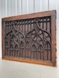 A Stunning Gothic Revival Carved Panel In Wood 2 