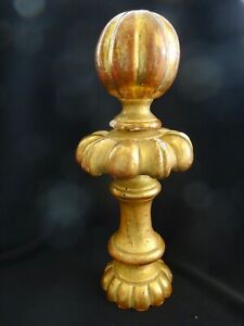 Antique Gold Finial Wood French Bold Furniture Pair French Salvage Home Decor