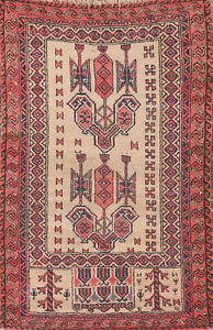 Geometric Balouch Afghan Oriental Foyer Rug 3x5 Handmade Wool