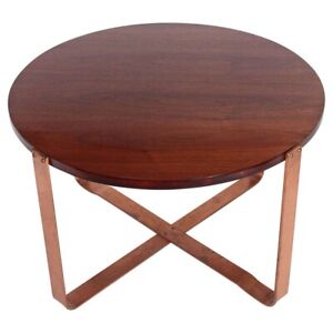 Art Deco Machine Age Copper Flat Bar Walnut Wood Coffee End Table Rohde Deskey