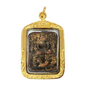 Best Sell Phra Somdej Lp Pan Thai Amulet Sacred Magic Talisman Lucky Gold Case