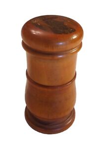 Early Lathe Turned Wooden Ware Treen Spice Jar Container Box