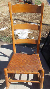 Oak Sewing Rocker Rocking Chair With Rush Seat