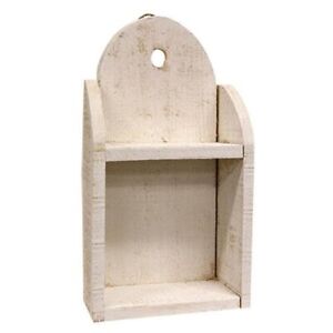 New Rustic White Shelf Shadowbox Cupboard Stand Hang 8 75 Wx15 75 Hx4 D Cottage