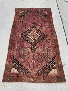 Vintage Hand Knotted Wool Area Rug 4 7 X 8 4 