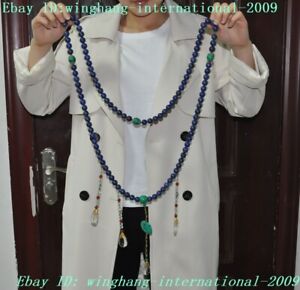 40 Old China Lapis Lazuli Turquoise Crystal Dynasty Beads Buddha Beads Necklace