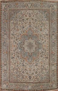 Distressed Floral 8x11 Traditional Vintage Area Rug Hand Knotted Wool Carpet