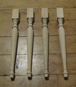 Oak Round Tapered Furniture Legs Set Of 4