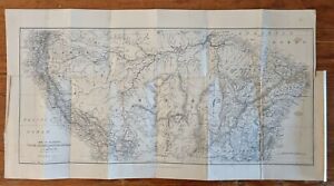 Map Up The Amazon Madeira Rivers For Book By E D Mathews 1879 Original 