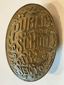 Antique Ny Public School Brass Ornate Door Knob Door Hardware