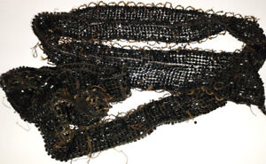 Victorian Funeral Mourning Trim Applique Beaded Long Strip Edging Rough