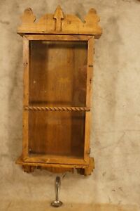Antique Wall Mount Clock Case Hand Carved Primitive Great Wall Case No Glass 