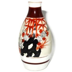 Vintage Japanese Kutani Floral Tokkuri Sake Bottle 4 3 4 13 