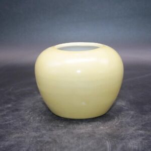 Chinese Qing White Glaze Porcelain Jar Apple Shape Pot Brush Washer 4 13 Inch