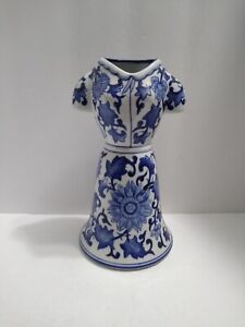 Seymour Mann Vase Dress Blue White Floral Porcelain Dress Form Vase Read