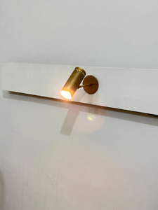 1 Light Wall Sconce Focus Light Adjustable Light Antique Brass Mid Century