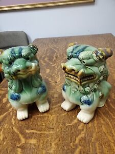 Chinese Foo Dogs Ceramic Sculptured Jars