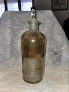 Vintage Apothecary Jar With Glass Stopper 11 High Tinted Tcw Co Usa 