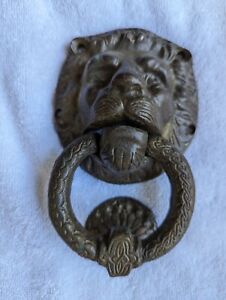 Antique Cast Bronze Or Brass Lion Head Door Knocker 2 5 