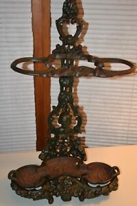 Vintage Cast Iron Ornate Hearth Fireplace Tool Holder Umbrella Stand
