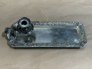 Antique Tiffany Co Sterling Silver Floral Pattern Chamberstick Candle Holder