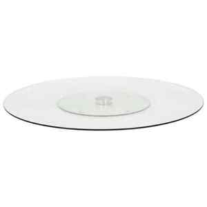 Rotating Serving Plate Turntable Serving Tray Transparent Tempered Glass Vidaxl