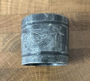 Antique Silver Napkin Ring Floral Etched Design Unbranded 2 Ounce