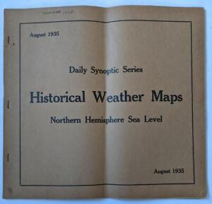 1935 N Hemisphere Sea Level Historical Weather Map Book Of 30 Us Weather Bureau