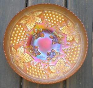 Northwood Grape Cable Marigold Carnival Glass Large Ice Cream Bowl