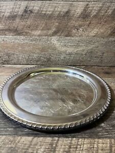 Vintage Oneida Usa Silver Plated 10 Round Serving Tray Platter Plate
