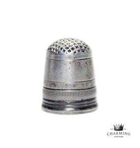Antique Sterling Silver Size 8 Hallmarked Sewing Tool Thimble