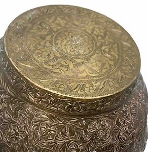 Calligraphy Bowl Brass 9 Inches Antique 19th Century Persian Middle Eastern