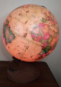 Vintage 1980 Readers Digest World Antique Spot Globe 12 Light Up