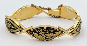 Vintage Toledo Spanish Gold Damascene Bracelet C1950 S