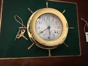 Vintage Seth Thomas Ships Bell Clock Wall Mount With Key Works Great Bought A