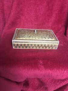 Vintage Mid Century Anglo Indian Mosaic Parquetry Box