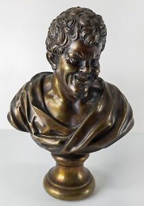 Antique Italian 19th Century Grand Tour Bronze Bust Of A Satyr Figure
