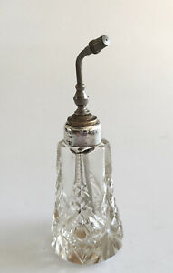 Glass Silver Scent Bottle Atomiser London 1912 Jhw
