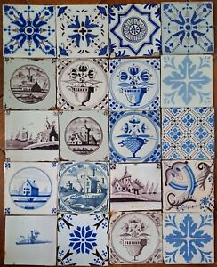 20 Antique Delft Tiles
