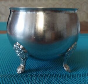 Leonard Silver Co Silver Plate Brass Sugar Bowl Without Lid Vintage